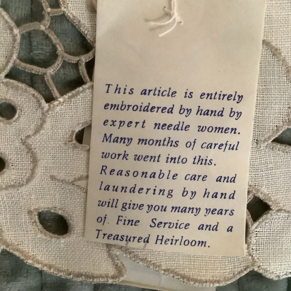 Five Piece Hand Embroidered in Portugal  Linen Set